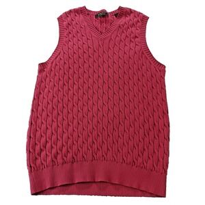 Bobby Jones Collection Red Golf Cable Knit Sweater Made in‎ Hong Kong Medium